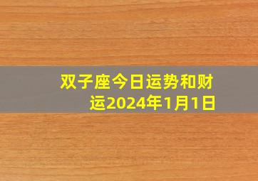 双子座今日运势和财运2024年1月1日