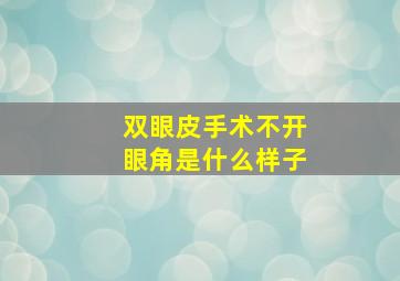 双眼皮手术不开眼角是什么样子