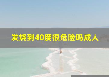 发烧到40度很危险吗成人