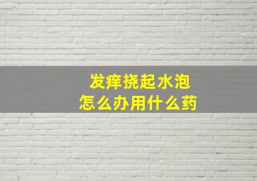 发痒挠起水泡怎么办用什么药