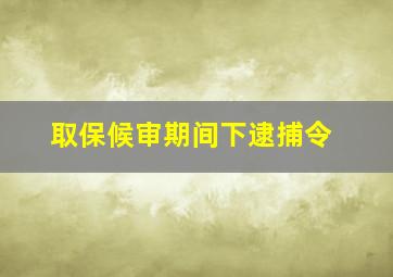 取保候审期间下逮捕令