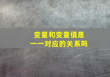 变量和变量值是一一对应的关系吗