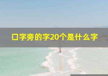 口字旁的字20个是什么字