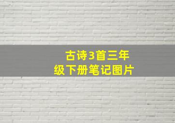 古诗3首三年级下册笔记图片