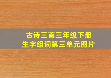 古诗三首三年级下册生字组词第三单元图片