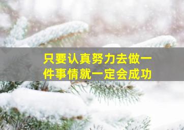 只要认真努力去做一件事情就一定会成功