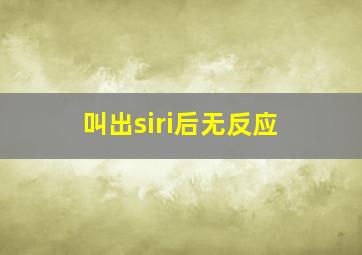 叫出siri后无反应