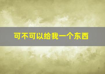 可不可以给我一个东西