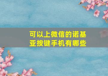 可以上微信的诺基亚按键手机有哪些