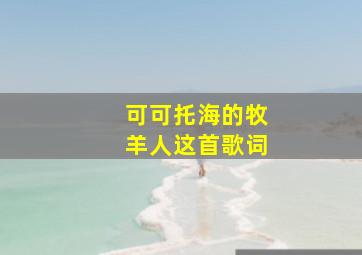 可可托海的牧羊人这首歌词