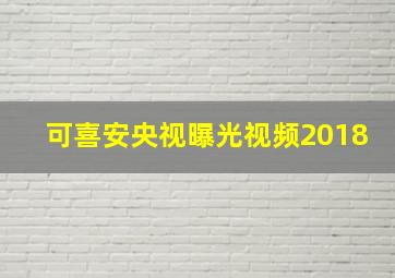 可喜安央视曝光视频2018