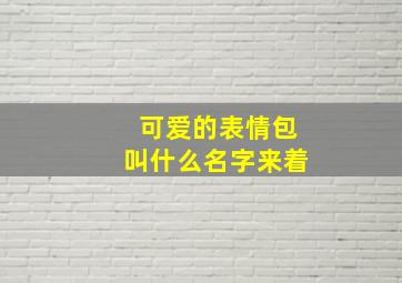 可爱的表情包叫什么名字来着