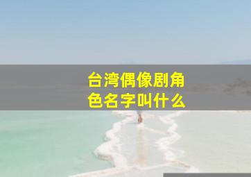 台湾偶像剧角色名字叫什么