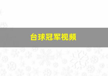 台球冠军视频