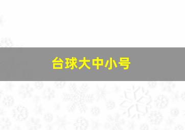 台球大中小号