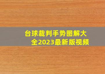 台球裁判手势图解大全2023最新版视频