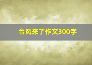 台风来了作文300字