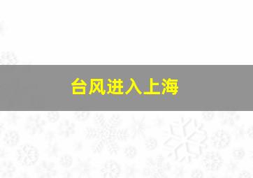 台风进入上海