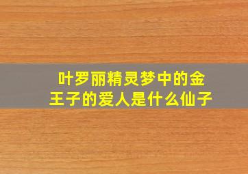 叶罗丽精灵梦中的金王子的爱人是什么仙子