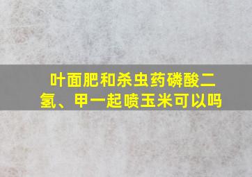 叶面肥和杀虫药磷酸二氢、甲一起喷玉米可以吗