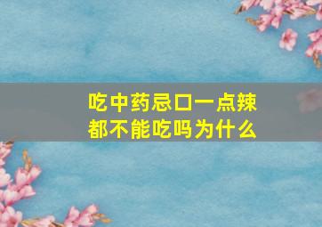 吃中药忌口一点辣都不能吃吗为什么