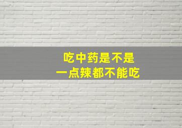 吃中药是不是一点辣都不能吃