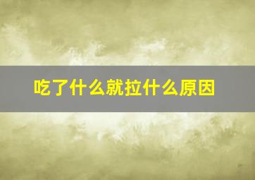 吃了什么就拉什么原因