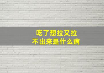 吃了想拉又拉不出来是什么病