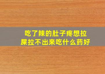 吃了辣的肚子疼想拉屎拉不出来吃什么药好