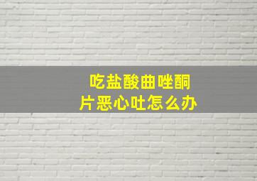 吃盐酸曲唑酮片恶心吐怎么办