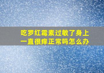 吃罗红霉素过敏了身上一直很痒正常吗怎么办