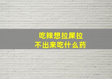 吃辣想拉屎拉不出来吃什么药