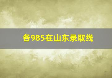 各985在山东录取线