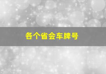 各个省会车牌号