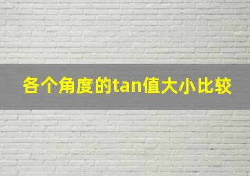 各个角度的tan值大小比较