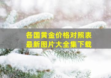 各国黄金价格对照表最新图片大全集下载