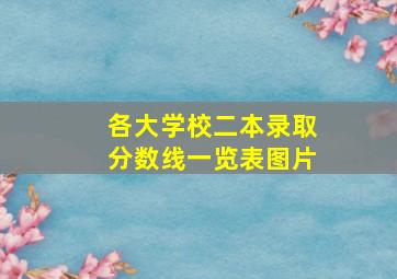 各大学校二本录取分数线一览表图片