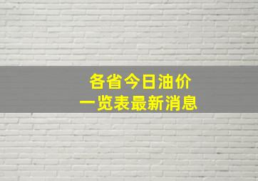 各省今日油价一览表最新消息