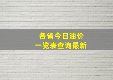 各省今日油价一览表查询最新