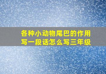 各种小动物尾巴的作用写一段话怎么写三年级