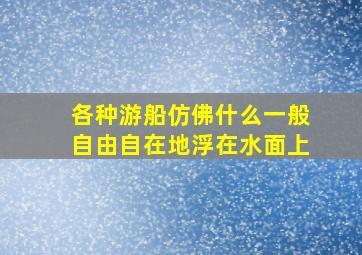 各种游船仿佛什么一般自由自在地浮在水面上