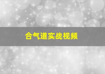 合气道实战视频