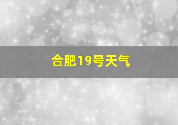 合肥19号天气