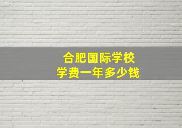 合肥国际学校学费一年多少钱