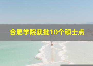 合肥学院获批10个硕士点