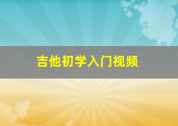 吉他初学入门视频