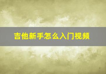 吉他新手怎么入门视频