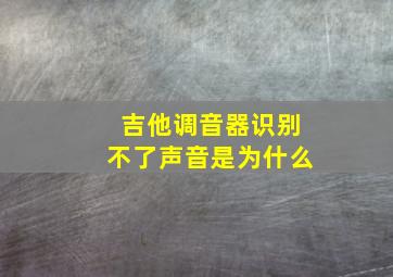 吉他调音器识别不了声音是为什么