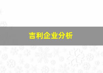 吉利企业分析