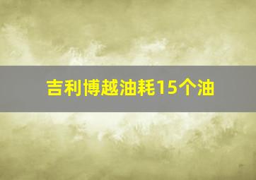 吉利博越油耗15个油